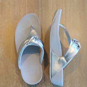 Fitflop Silver Sandals with Shimmering Straps